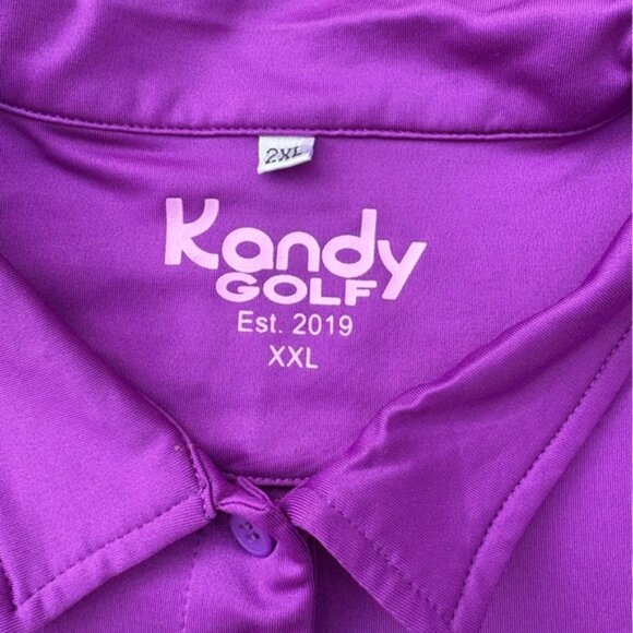 Kandy Golf Purple Sleeveless Polo Shirt size XXL glove left hand XL - Picture 3 of 4